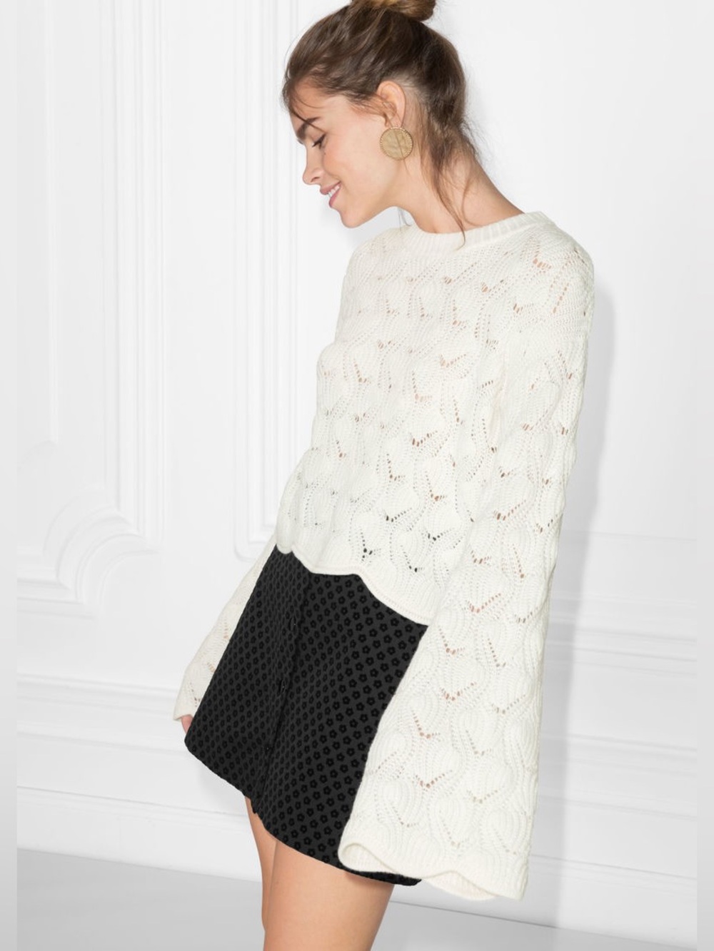 &Other Stories Bell Sleeve  Extra Long Knit Sweater Size M